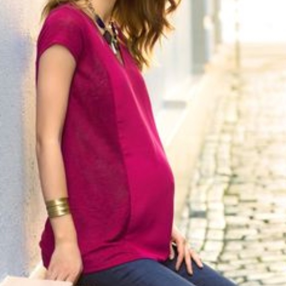 A Pea in the Pod Tops - NWT Cute Maternity Top - Fuscia